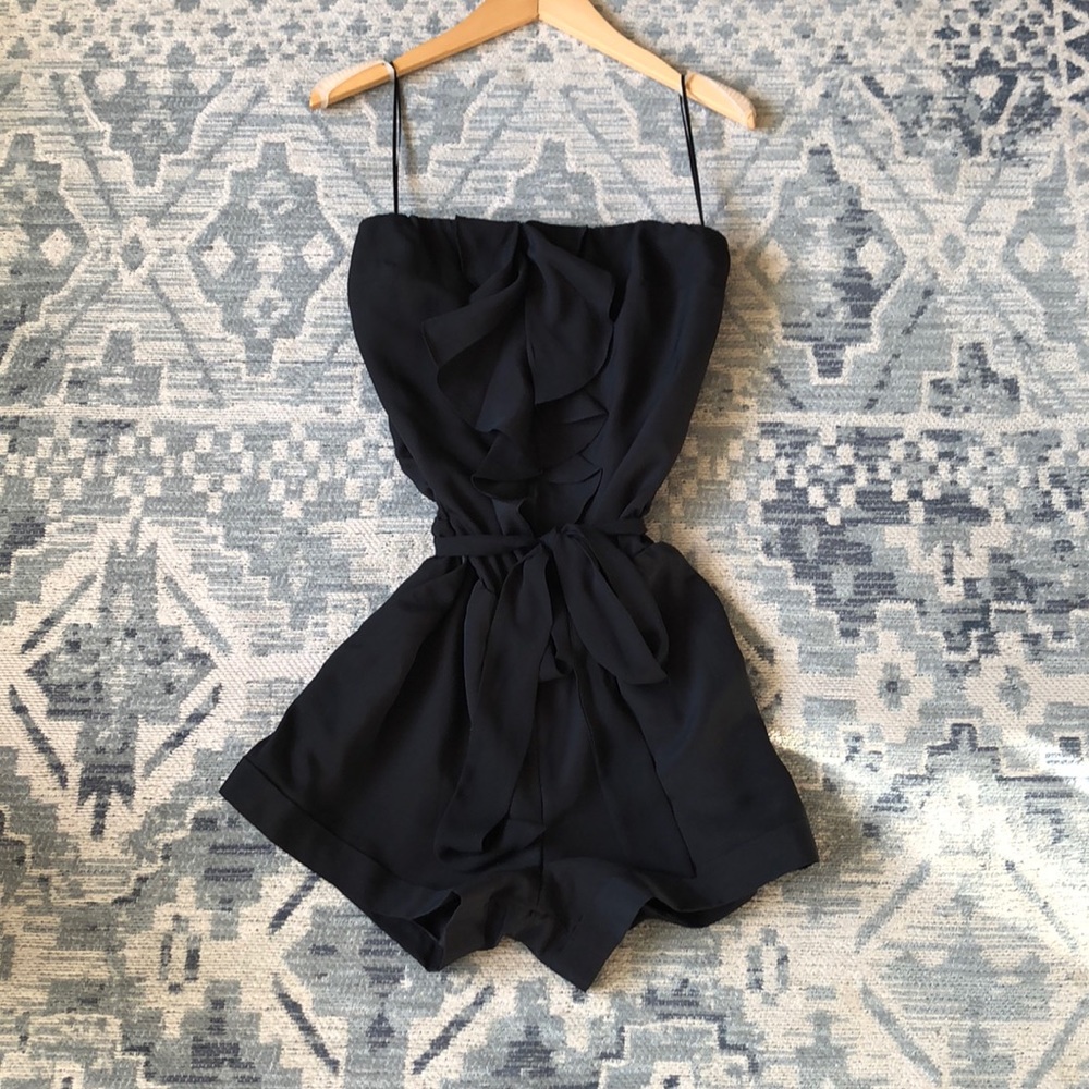 Express black strapless romper